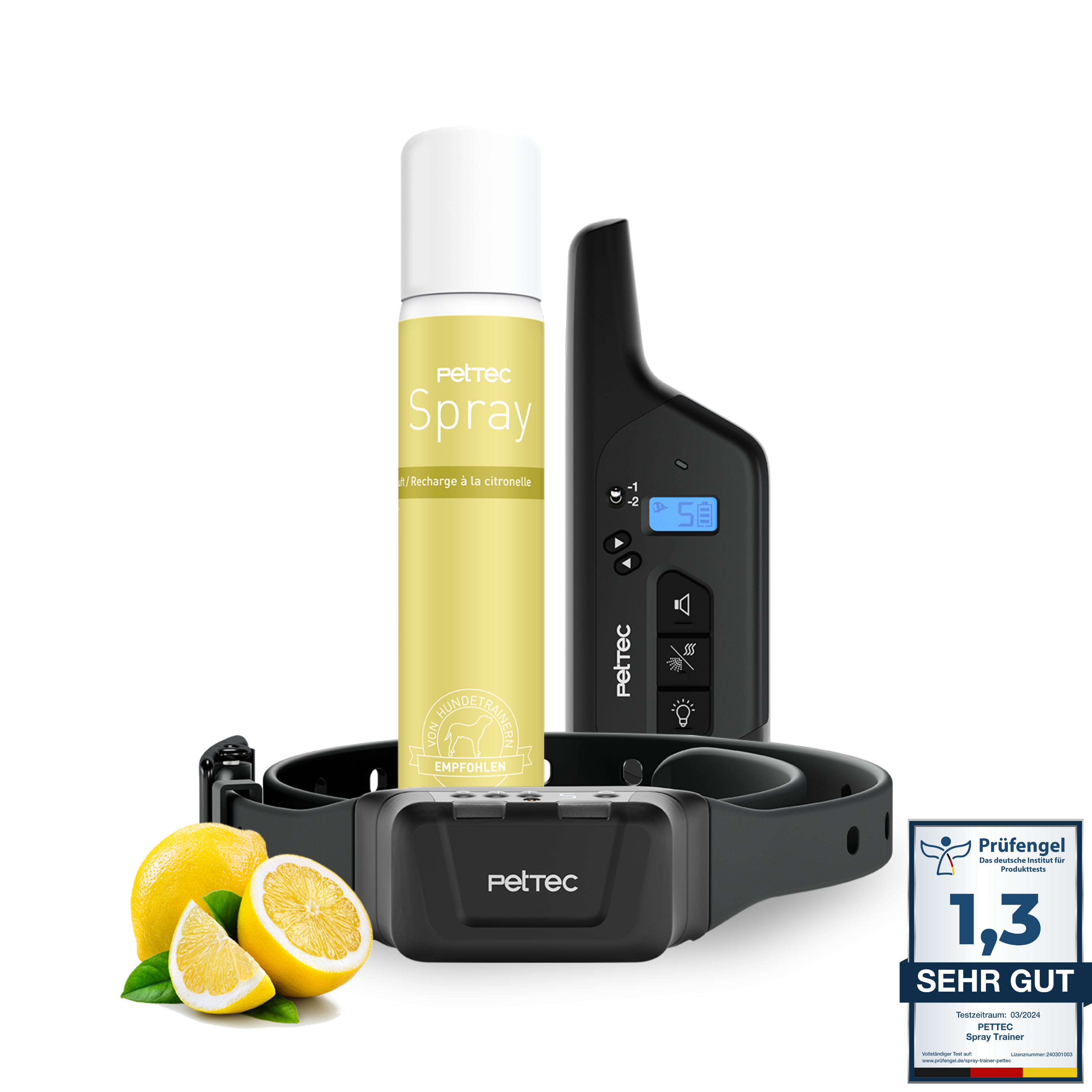 PetTec Spray & Ton Multi-Trainer mit Fernbedienung inkl. Citronella-Spray - B-Ware