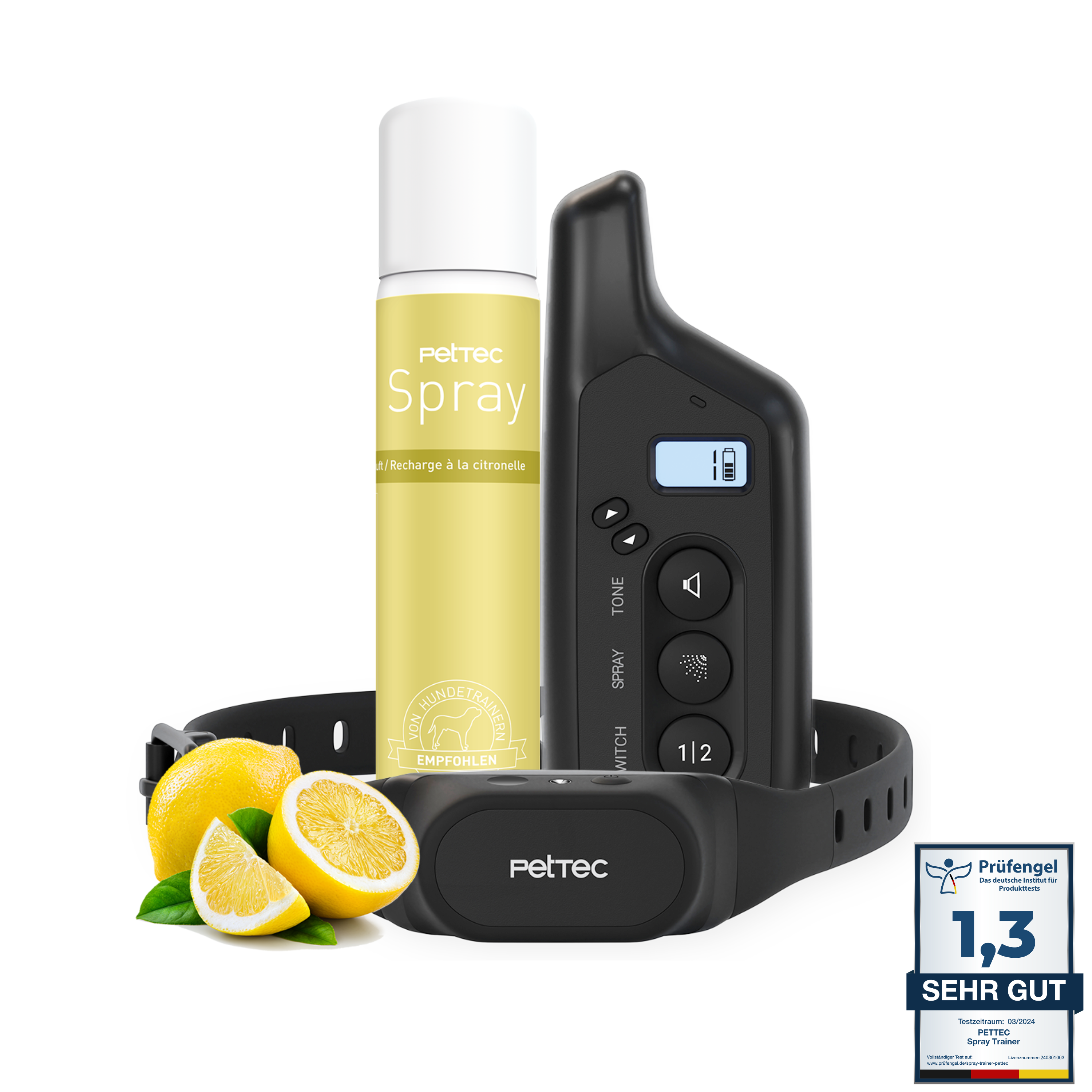 PetTec Spray & Ton Trainer mit Fernbedienung inkl. Citronella-Spray B-Ware