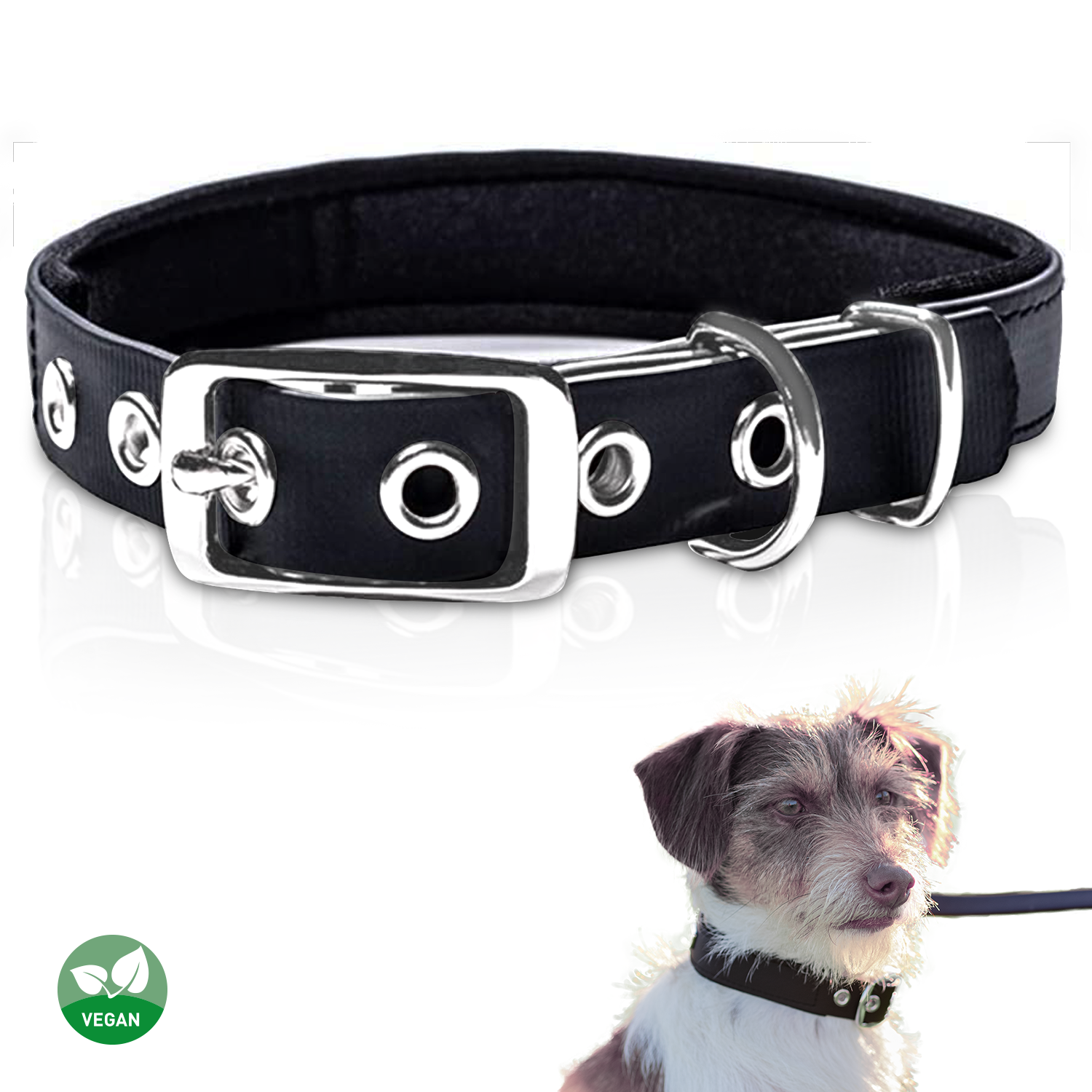PetTec Halsband aus veganem Trioflex®, schwarz
