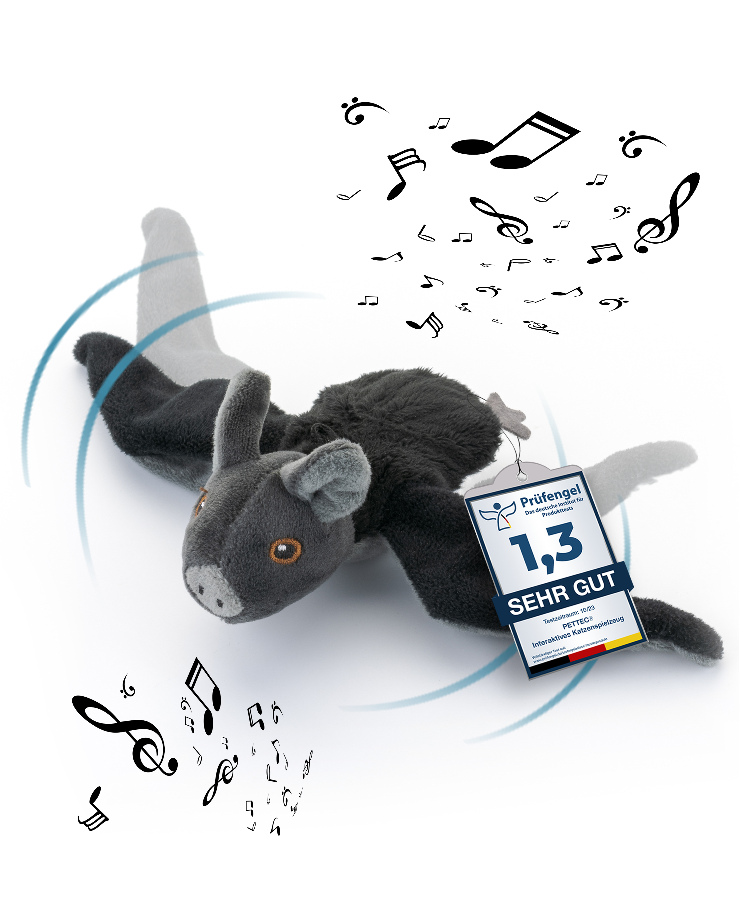 PetTec interaktives Plüschtier für Katzen - Fledermaus