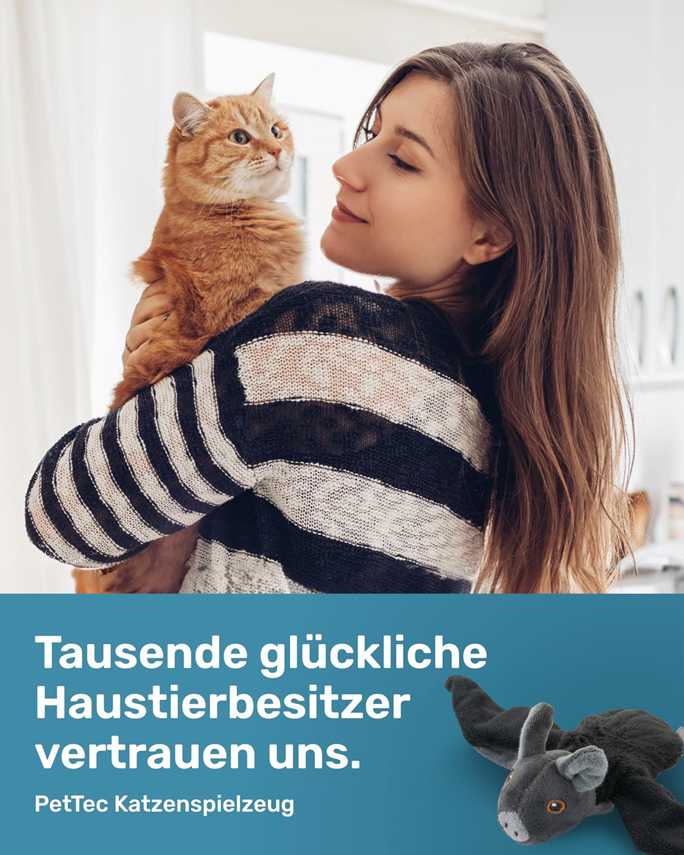 PetTec interaktives Plüschtier für Katzen - Fledermaus