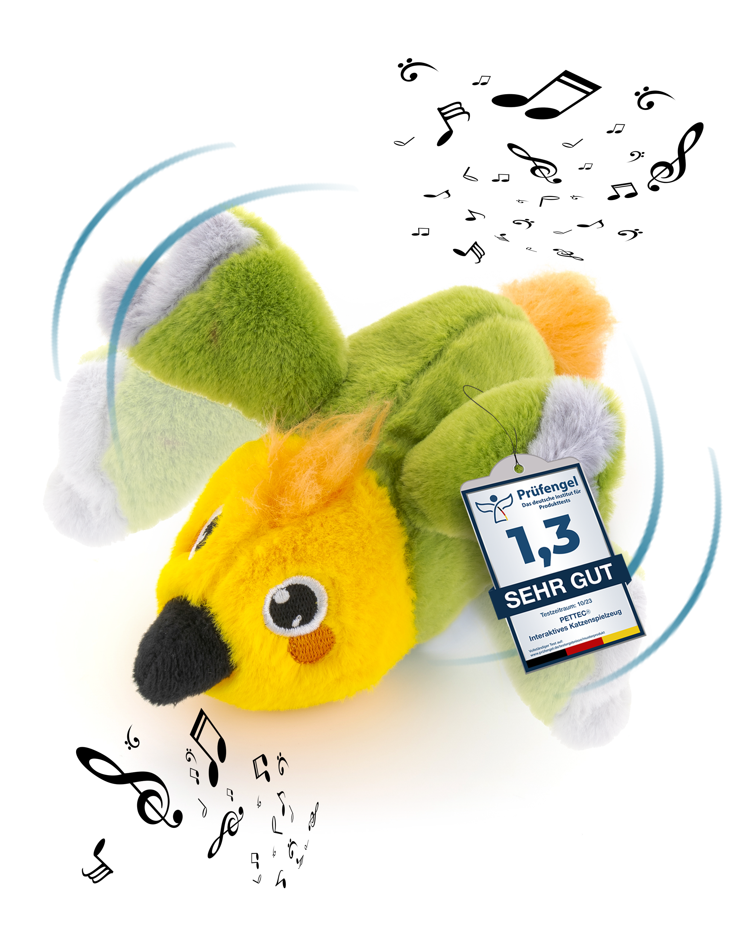 PetTec interaktives Plüschtier für Katzen - Papagei