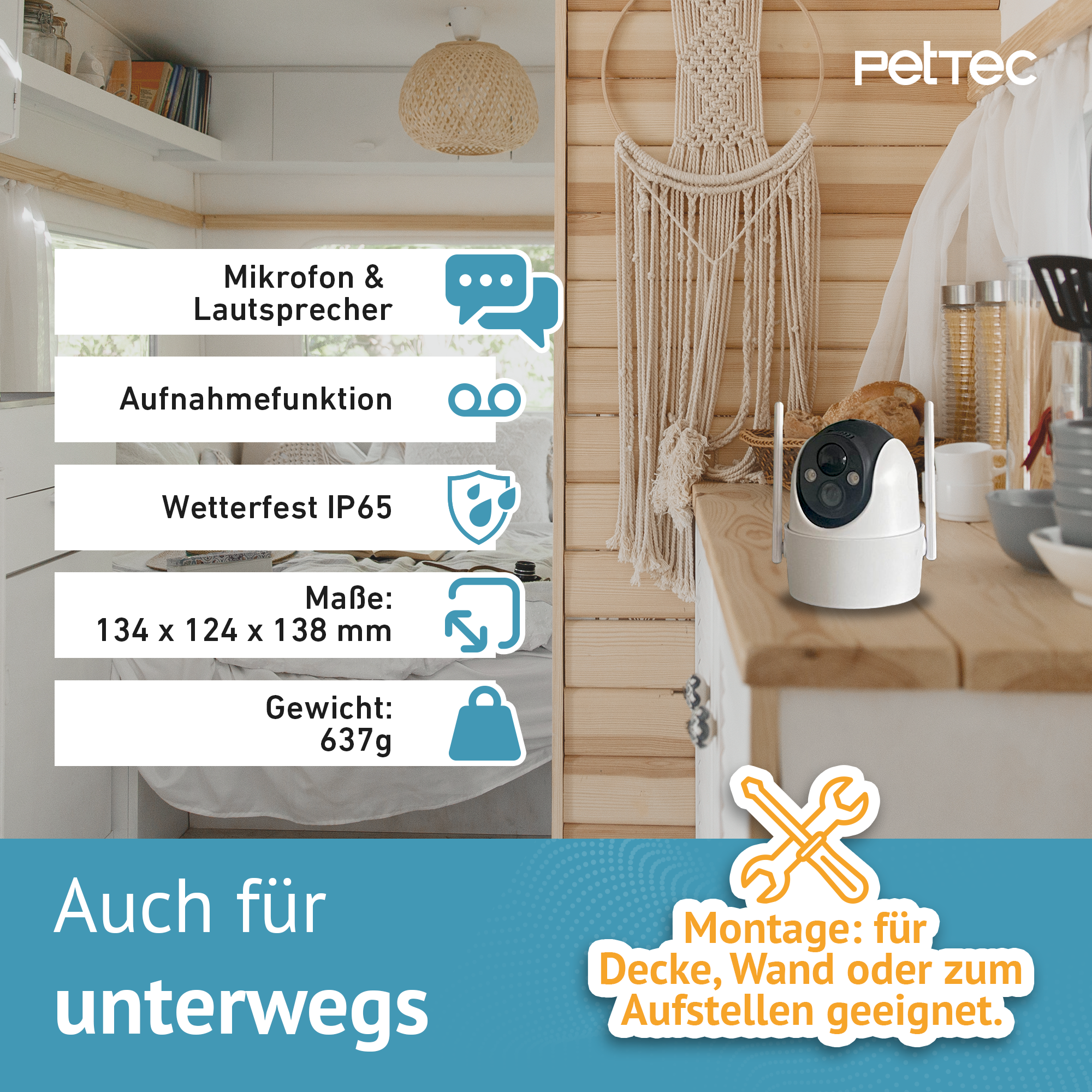 PetTec Cam Free'n 360 LTE/4G weiß