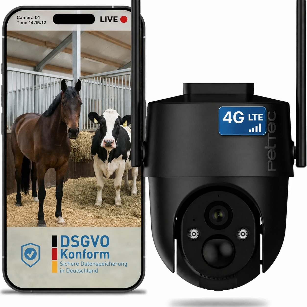 PetTec Cam Free'n 360 LTE/4G schwarz