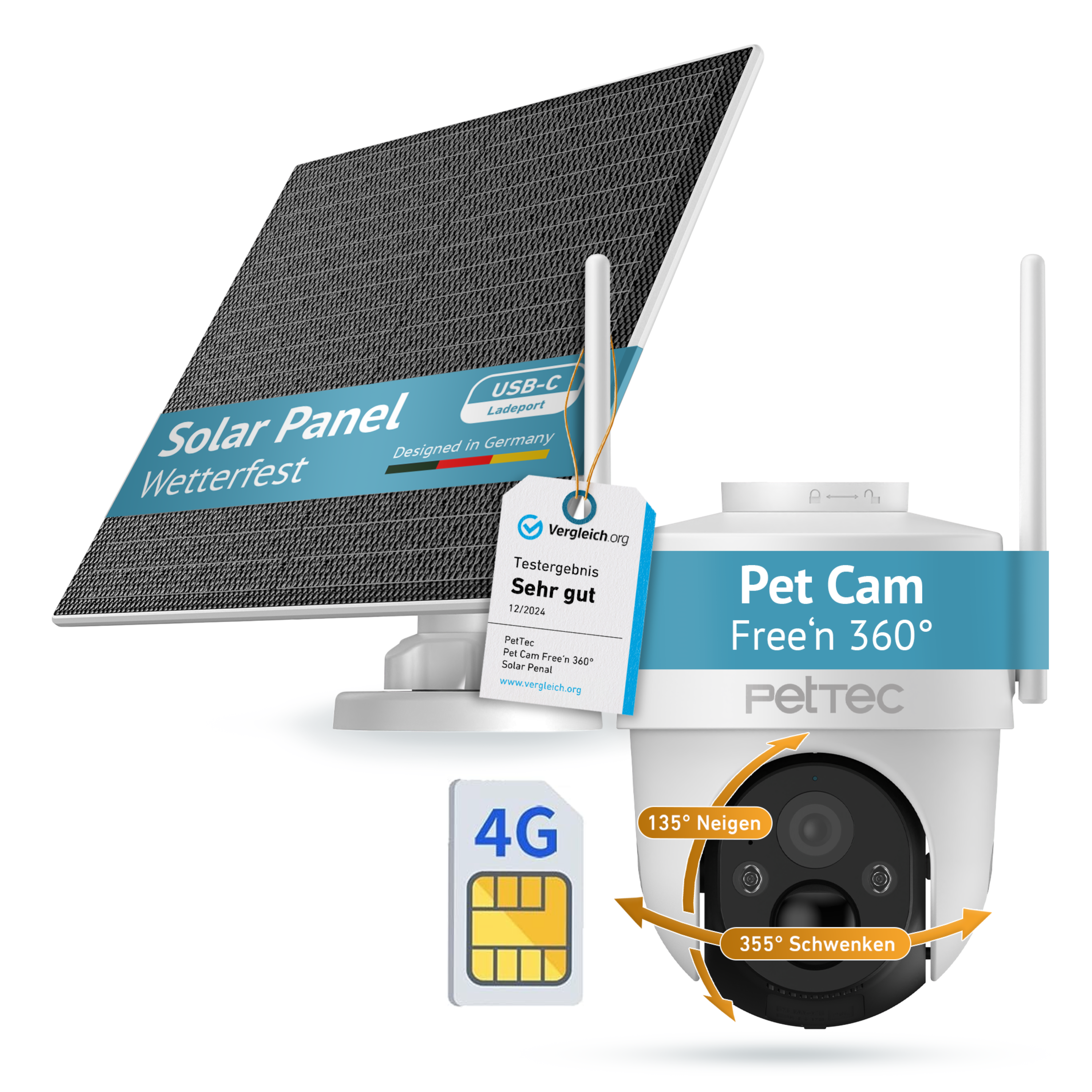 PetTec Cam Free’n 360 LTE/4G mit Solarpanel