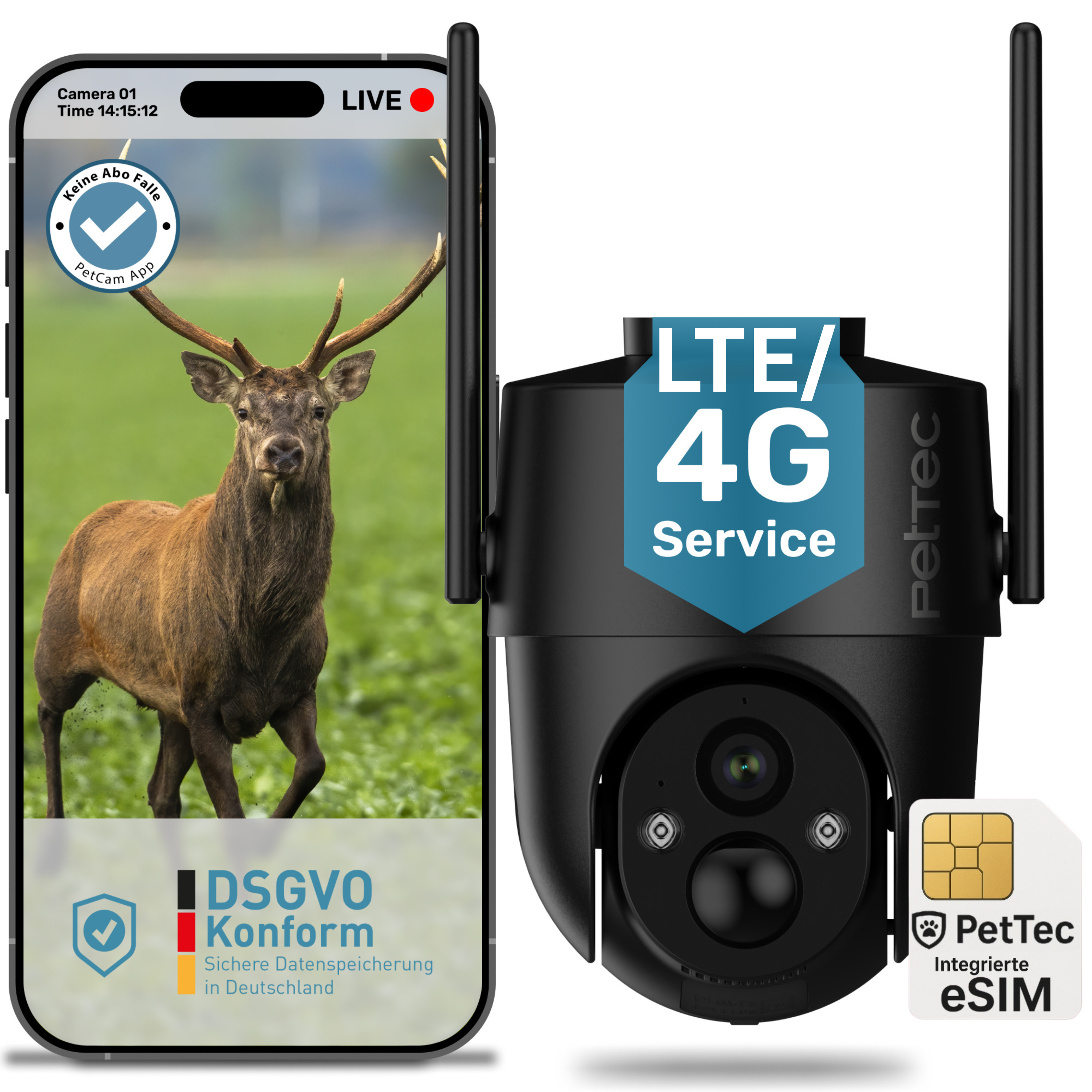 PetTec Cam Free'n 360 LTE/4G schwarz