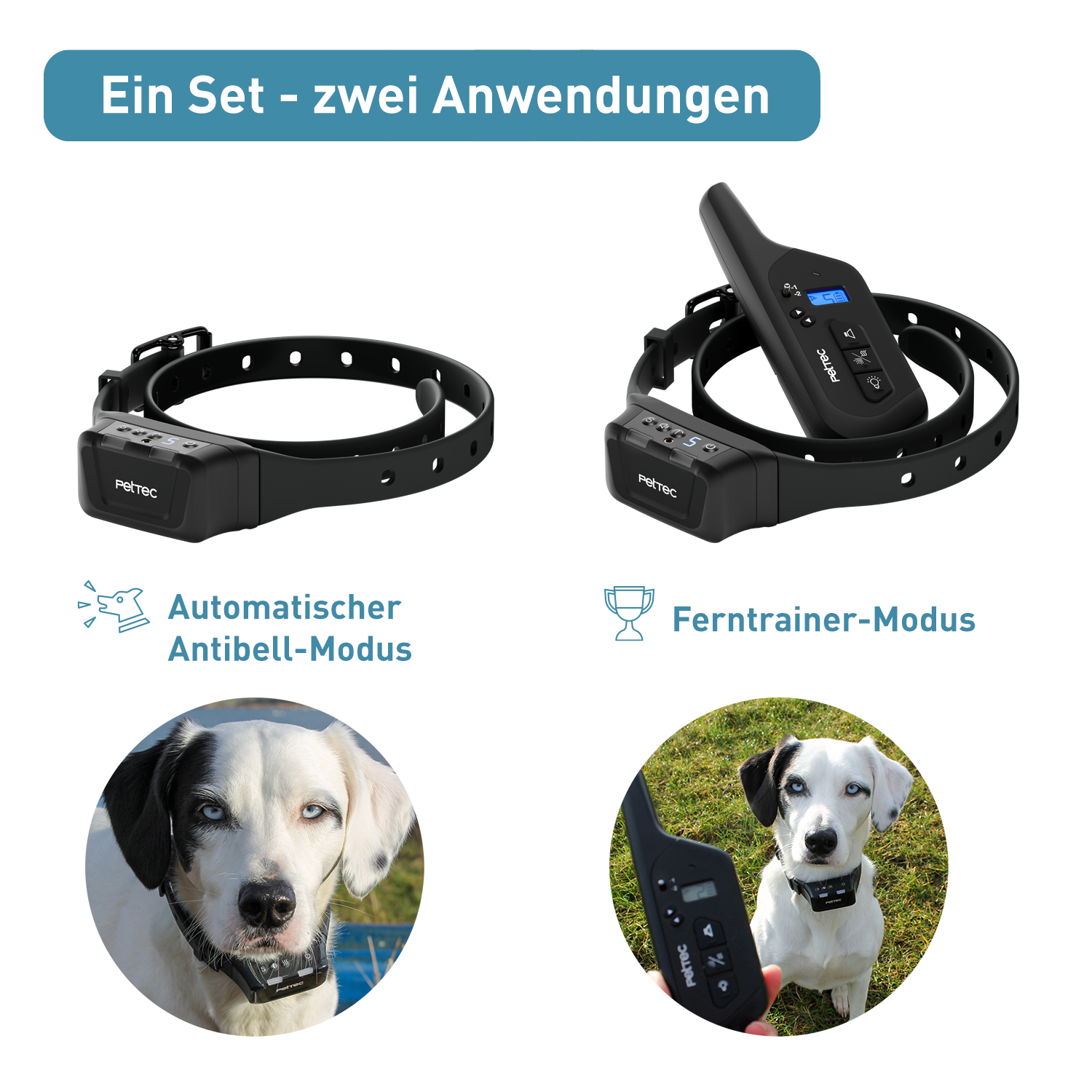 PetTec Ton & Vibra Multi-Trainer mit Fernbedienung