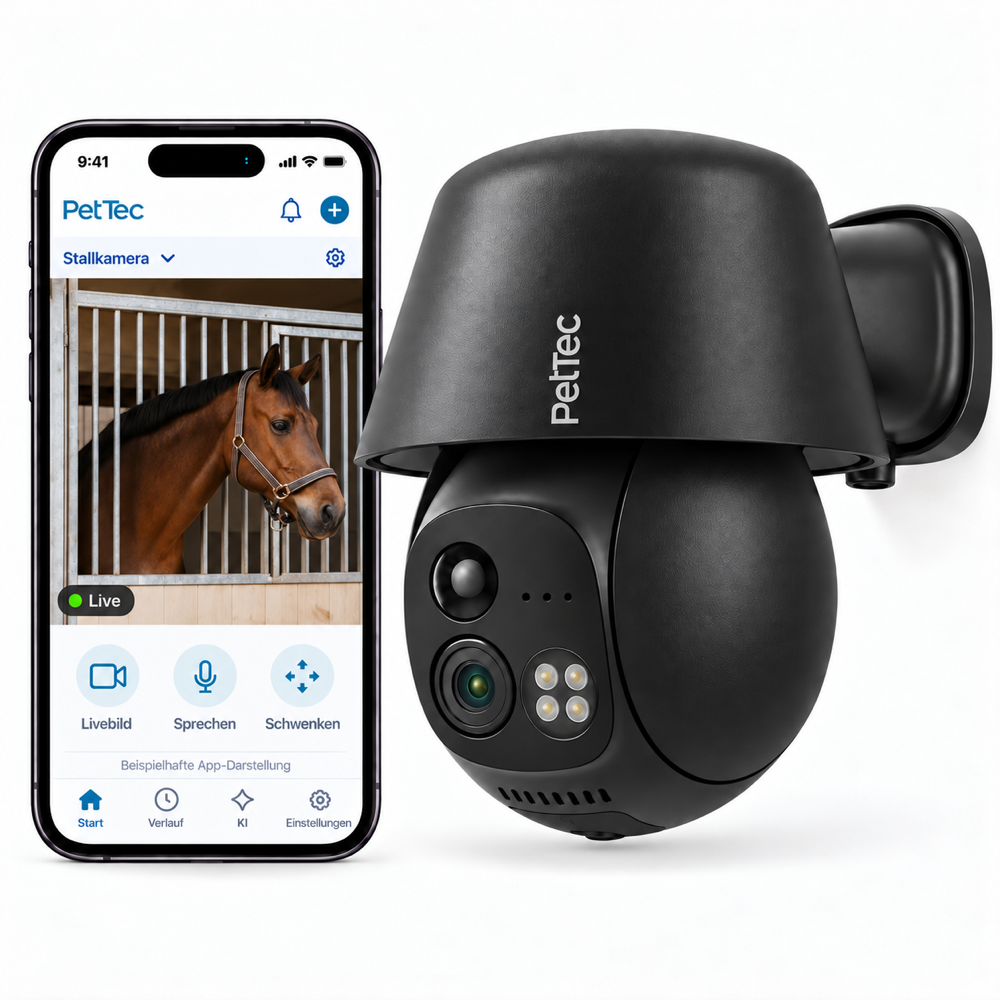 PetTec Cam Free 360 Wi-Fi Black – WLAN-Kamera mit Akku