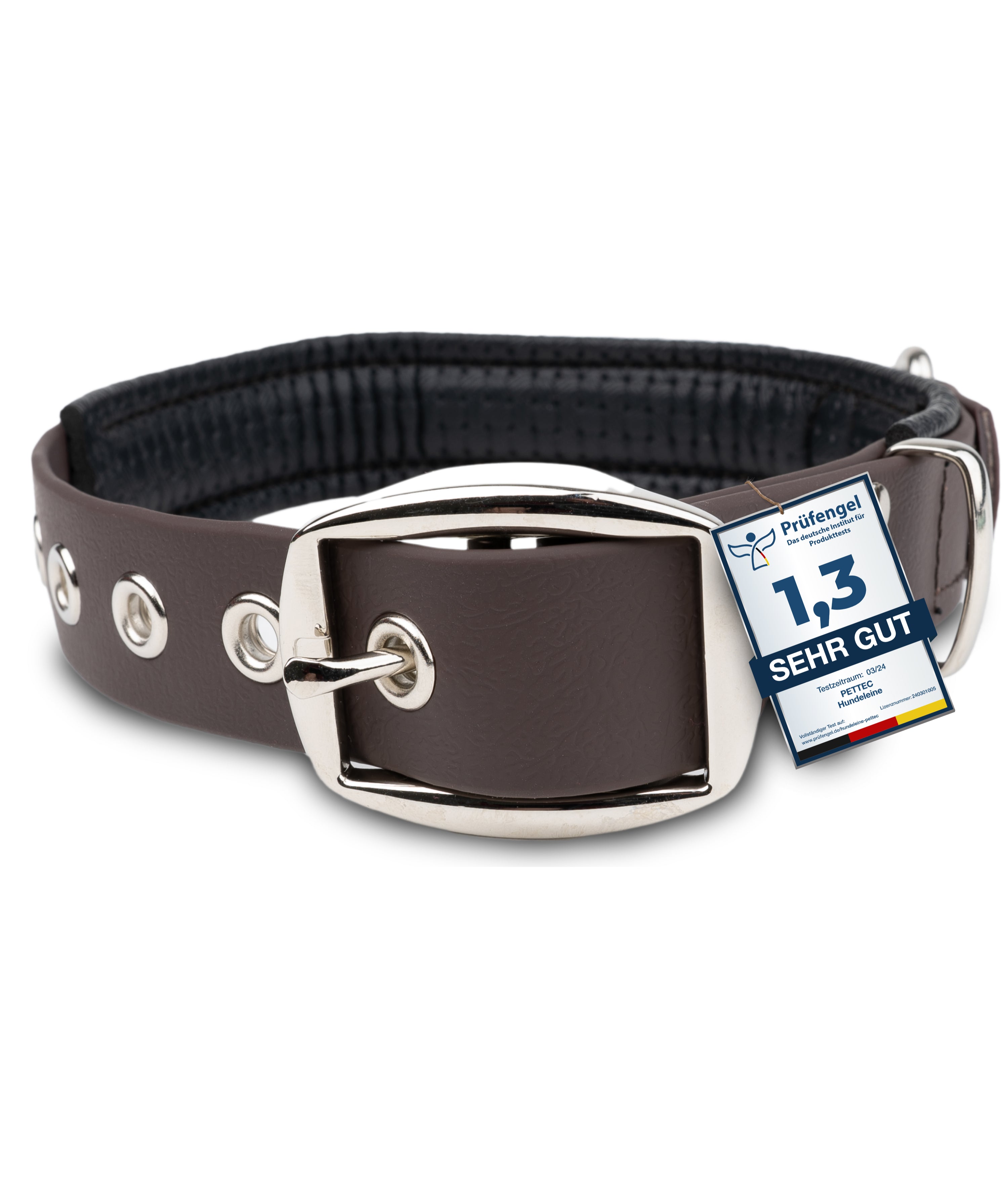 PetTec Halsband aus veganem Trioflex®, braun