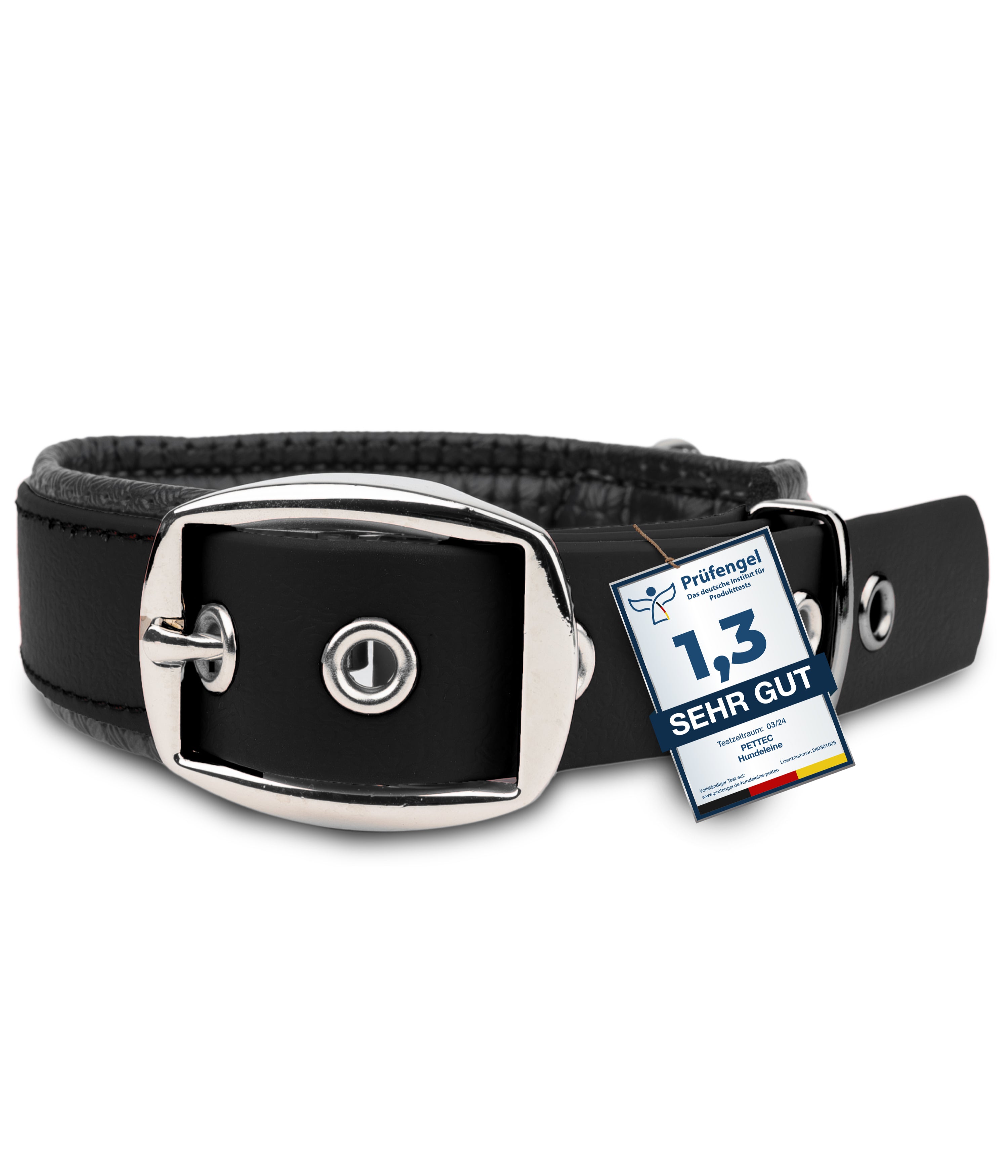 PetTec Halsband aus veganem Trioflex®, schwarz