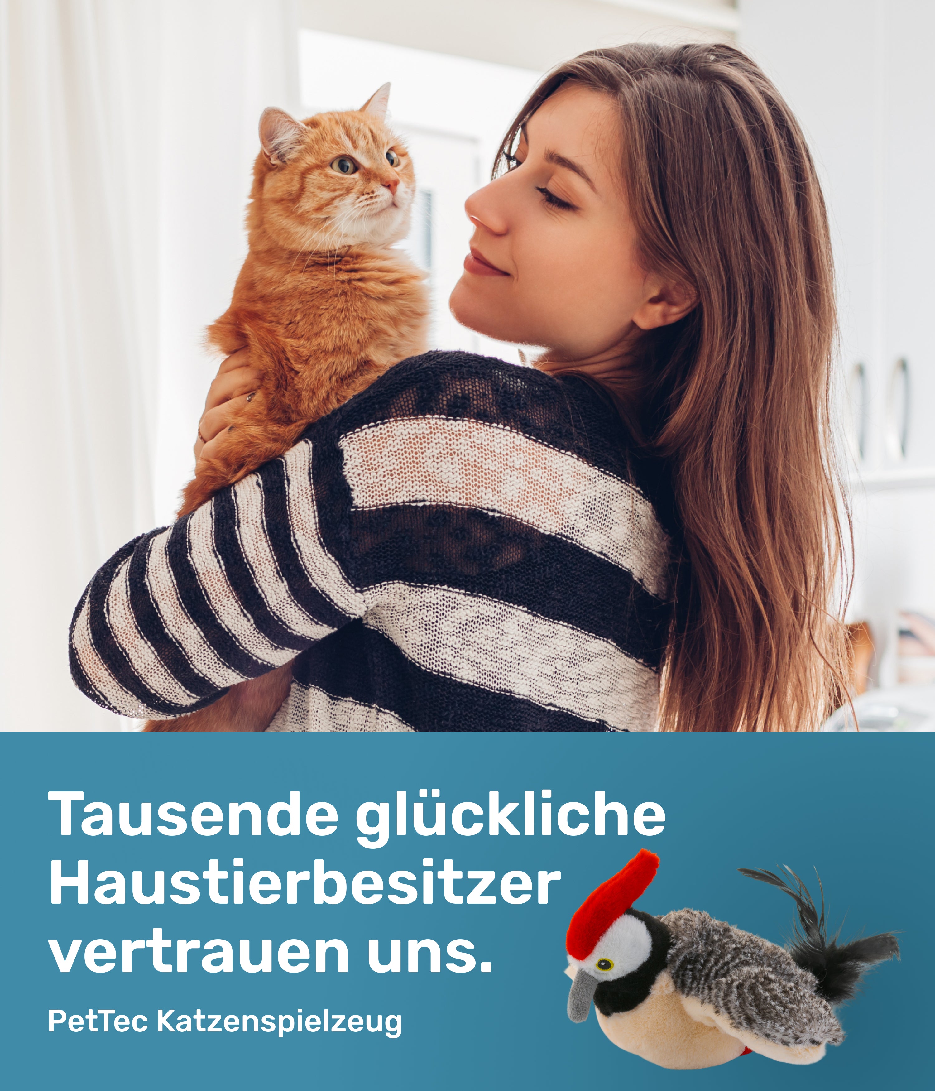 PetTec interaktives Plüschtier für Katzen - Specht