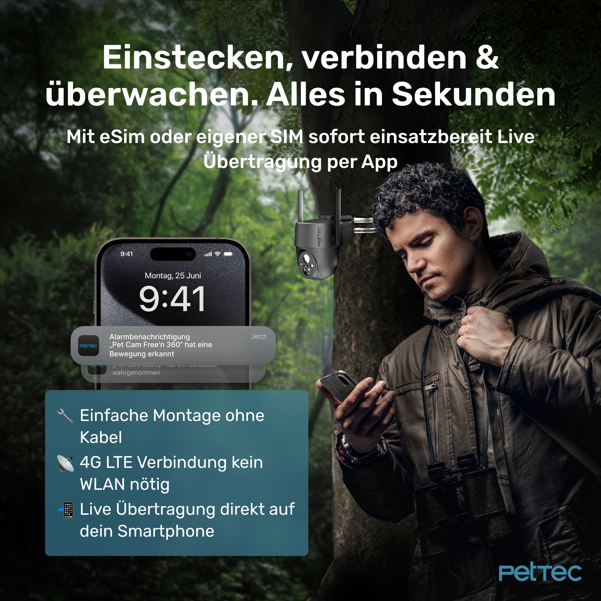 PetTec Cam Free'n 360 LTE/4G schwarz