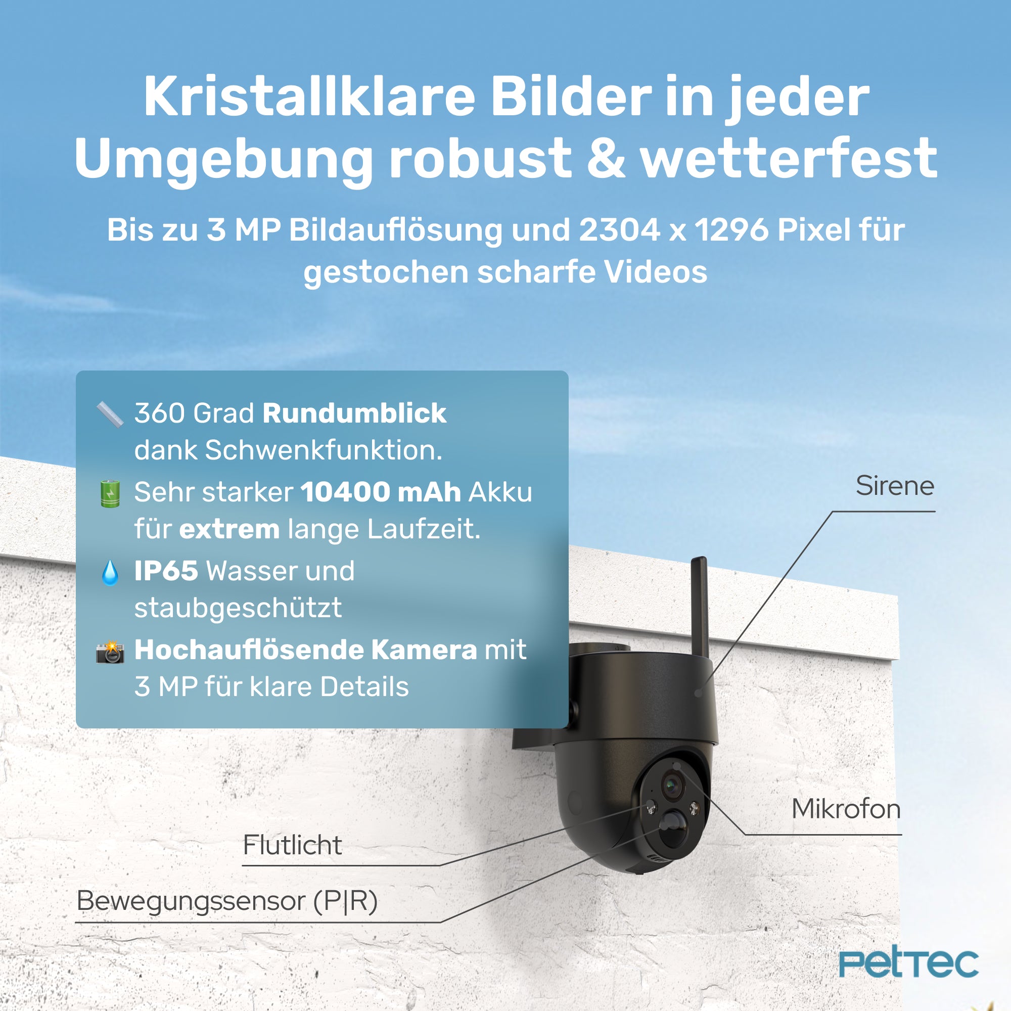 PetTec Cam Free'n 360 LTE/4G schwarz