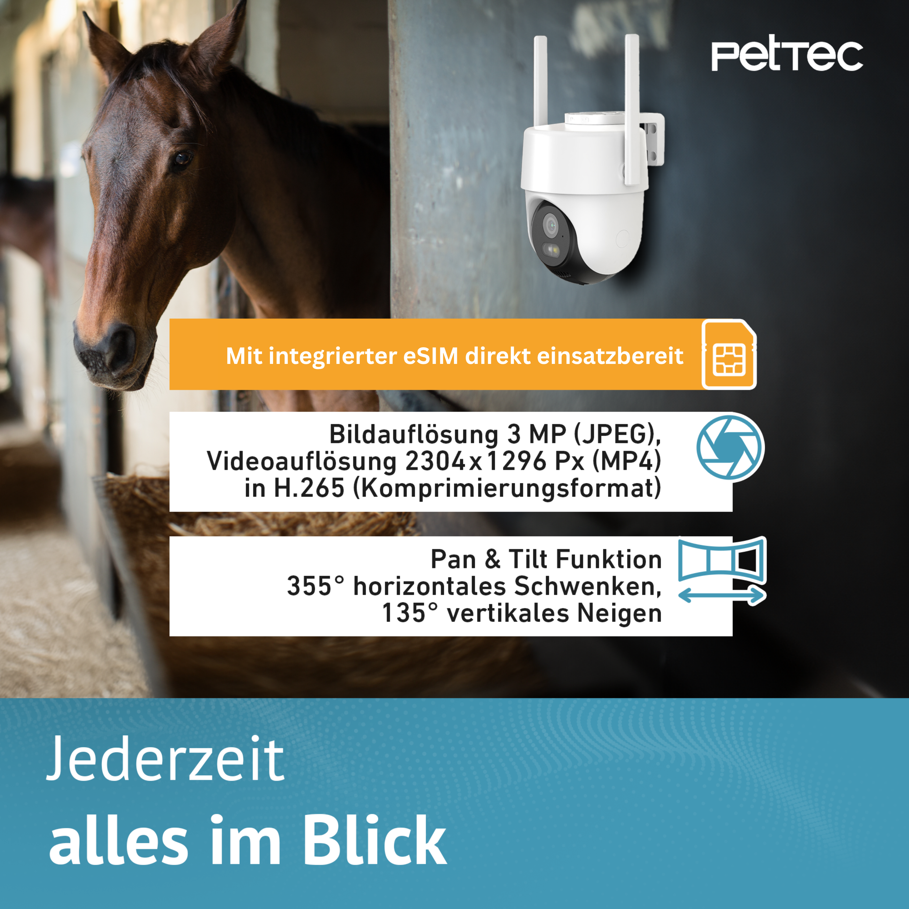 PetTec Cam Free'n 360 LTE/4G weiß