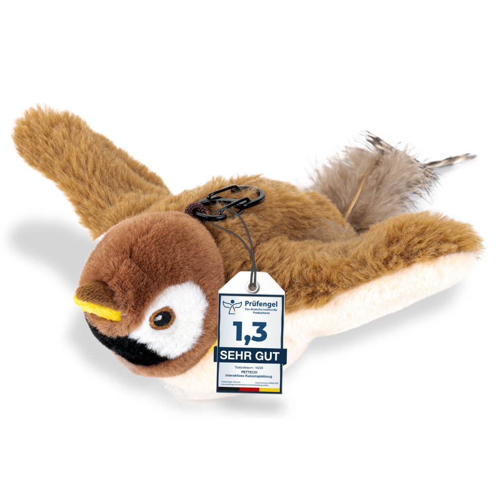 PetTec interaktives Plüschtier für Katzen - Spatz - B-Ware