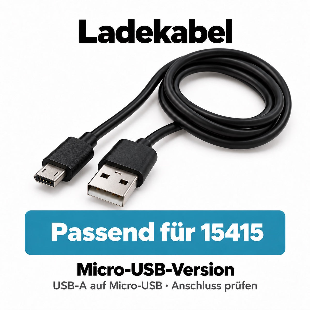 Micro-USB-Ladekabel passend für PetTec 15415