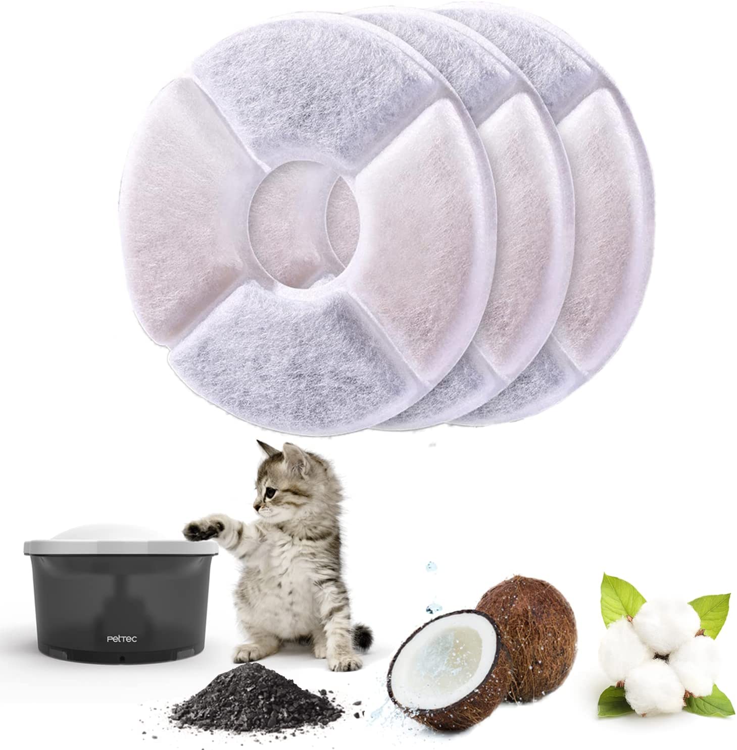 PetTec Pet Fountain Filter 3er Set