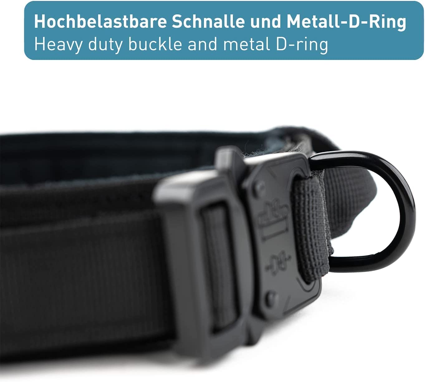 PetTec Hundehalsband aus Neopren & Nylon, schwarz