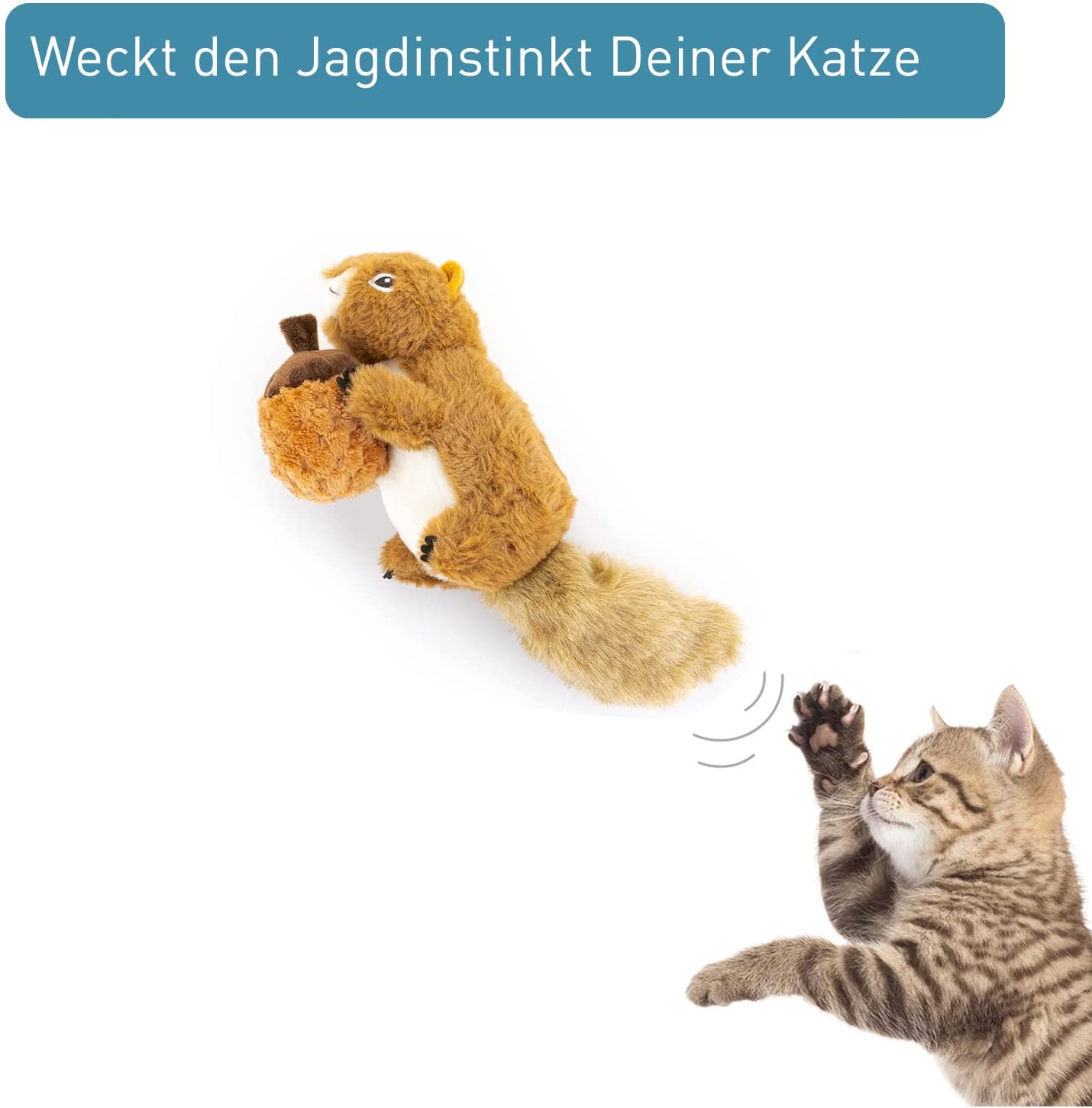 PetTec interaktives Plüschtier für Katzen - Eichhörnchen