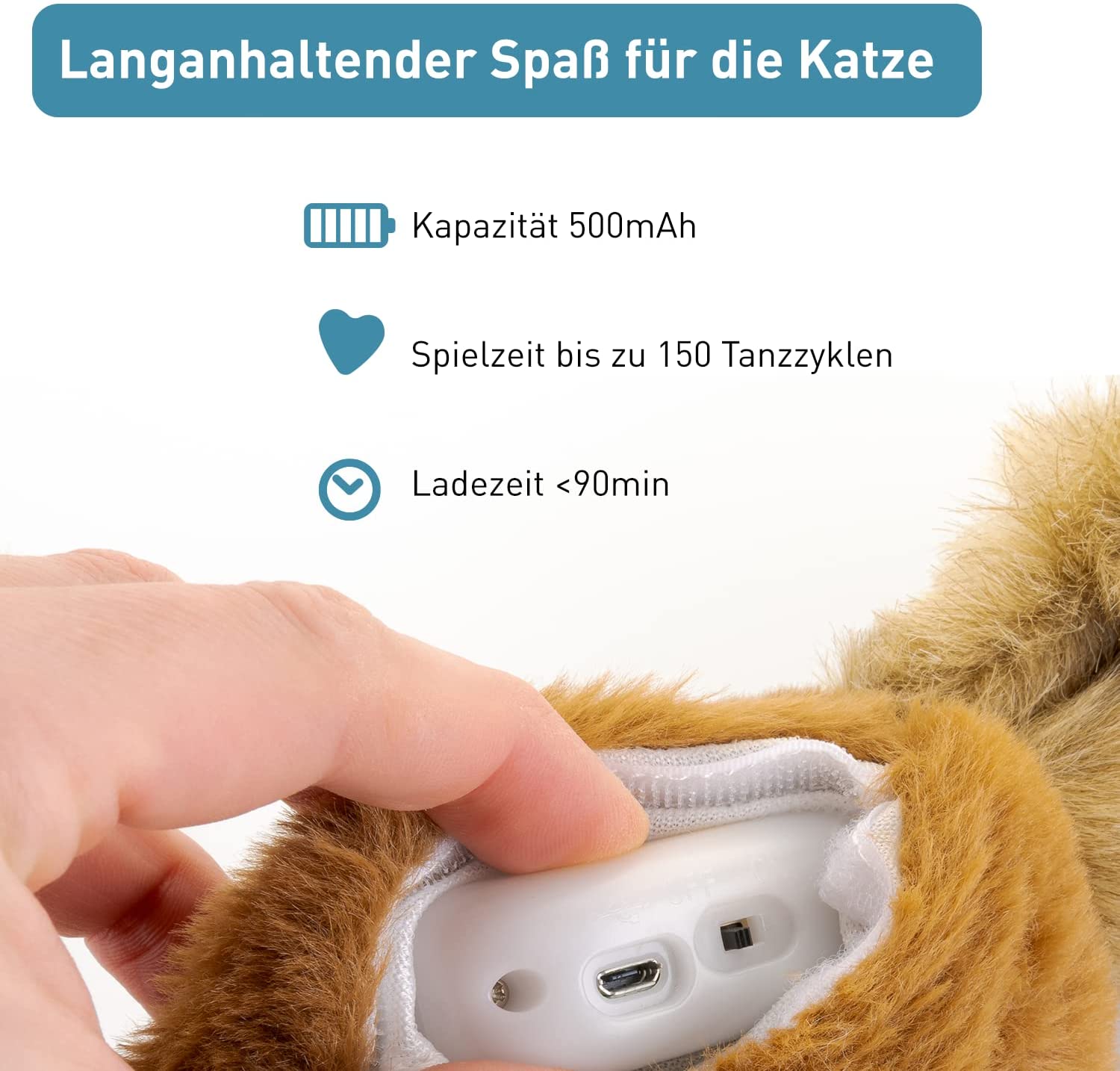 PetTec interaktives Plüschtier für Katzen - Eichhörnchen