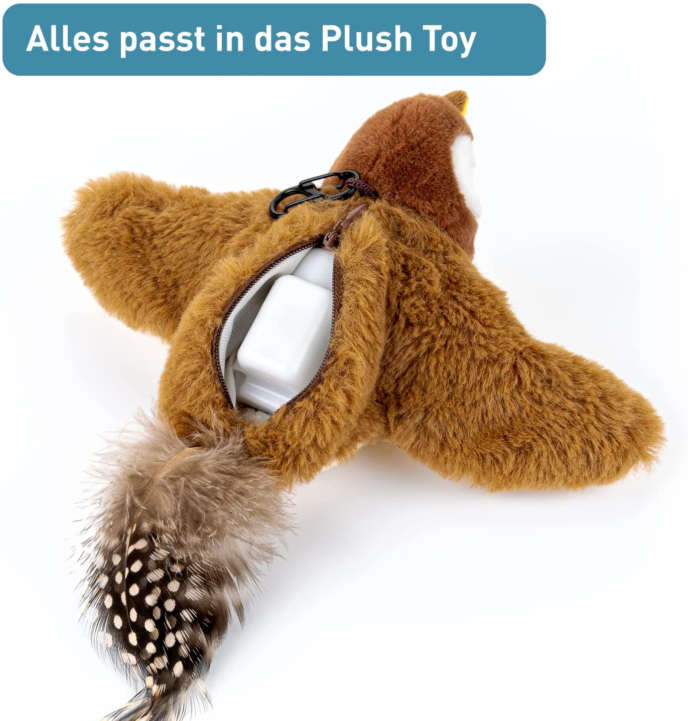 PetTec interaktives Plüschtier für Katzen - Spatz - B-Ware