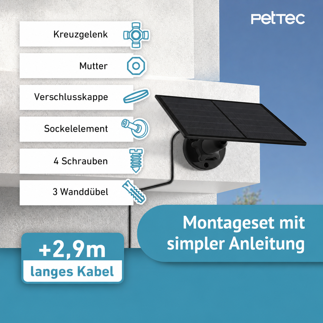 PetTec Solar Panel für Pet Cams