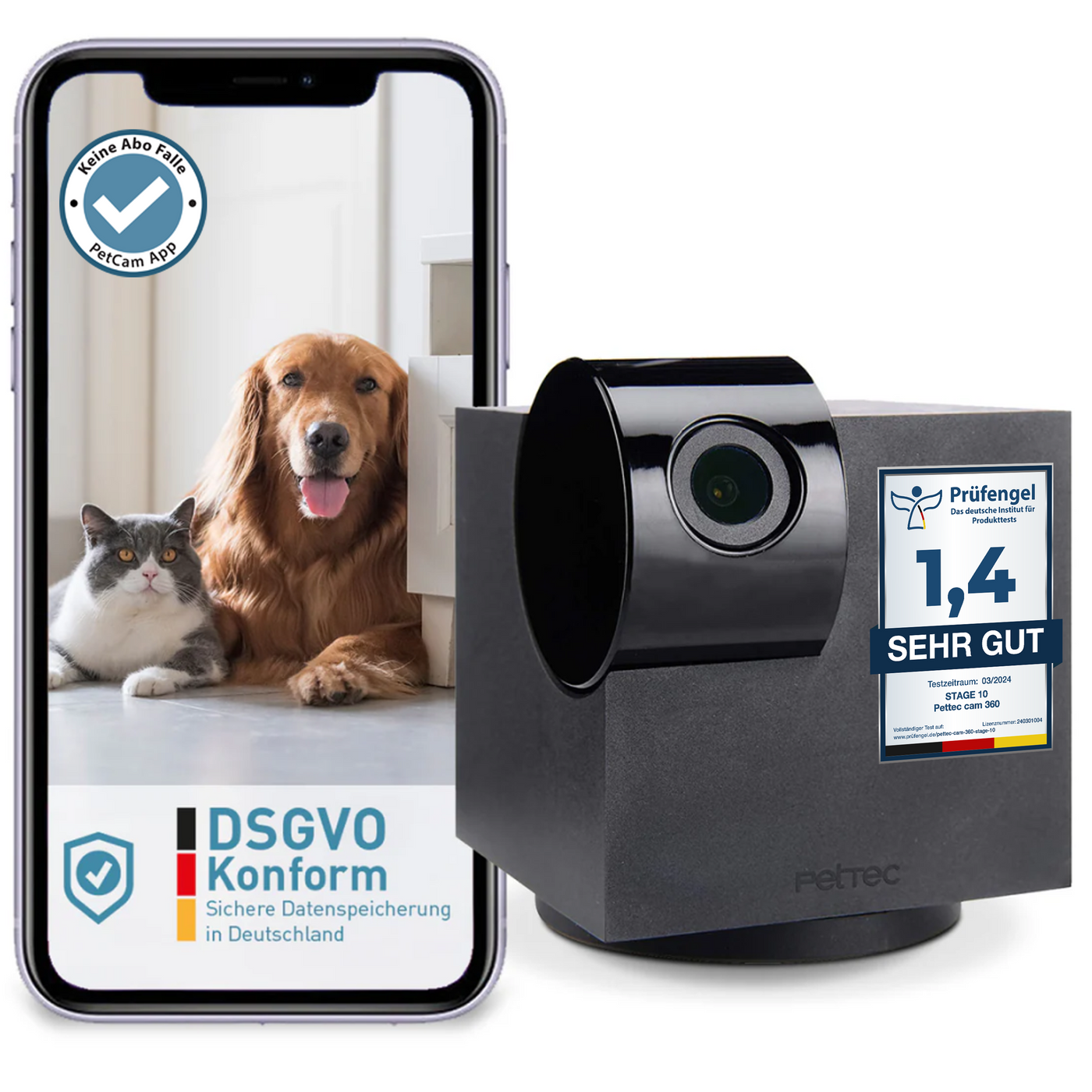 Norton 360 Deluxe 5 Geräte Ohne Abo Hundekamera mit App ohne Abo, Haustierkamera mit Sprachfunktion und