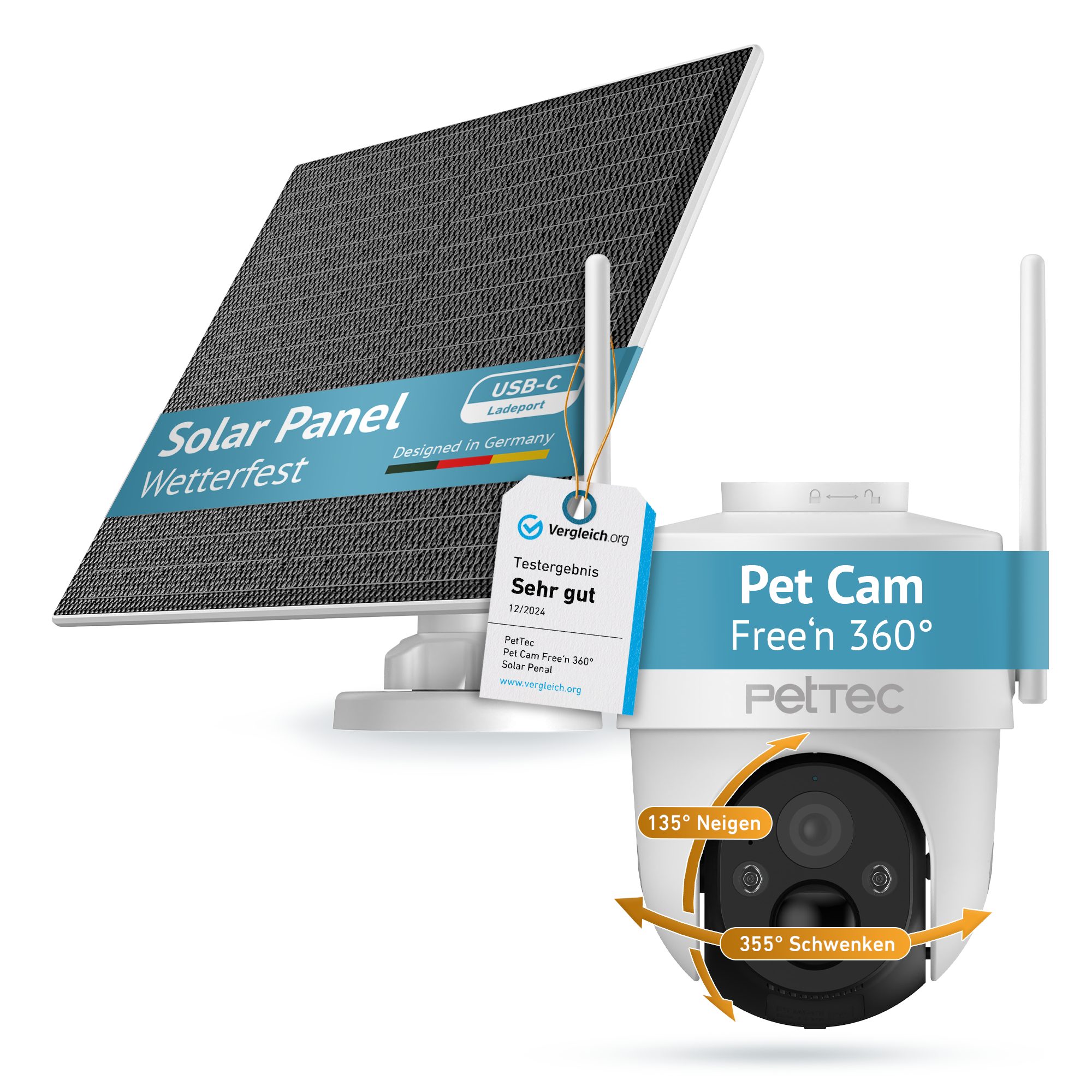 PetTec Cam Free’n 360 LTE/4G mit Solarpanel