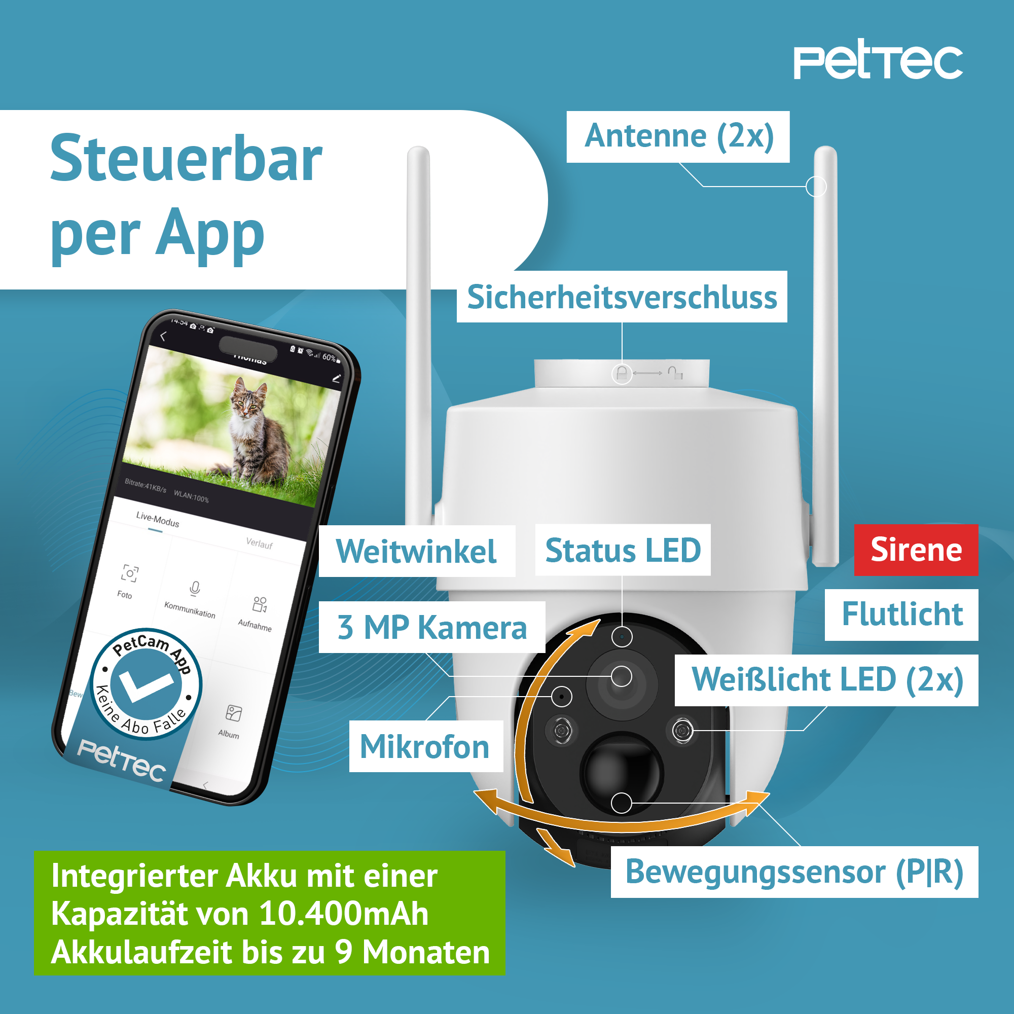 PetTec Cam Free'n 360 Wifi