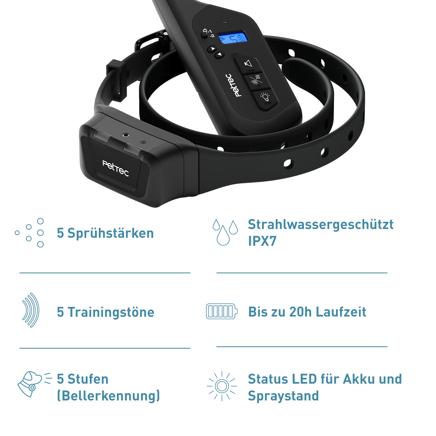 PetTec Spray & Ton Multi-Trainer mit Fernbedienung inkl. Citronella-Spray