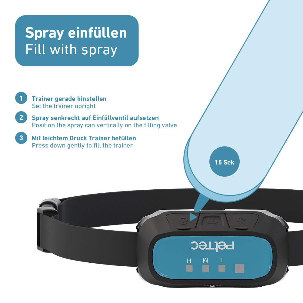 PetTec Remote Trainer mit Fernbedienung inkl. Citronella-Spray - B-Ware