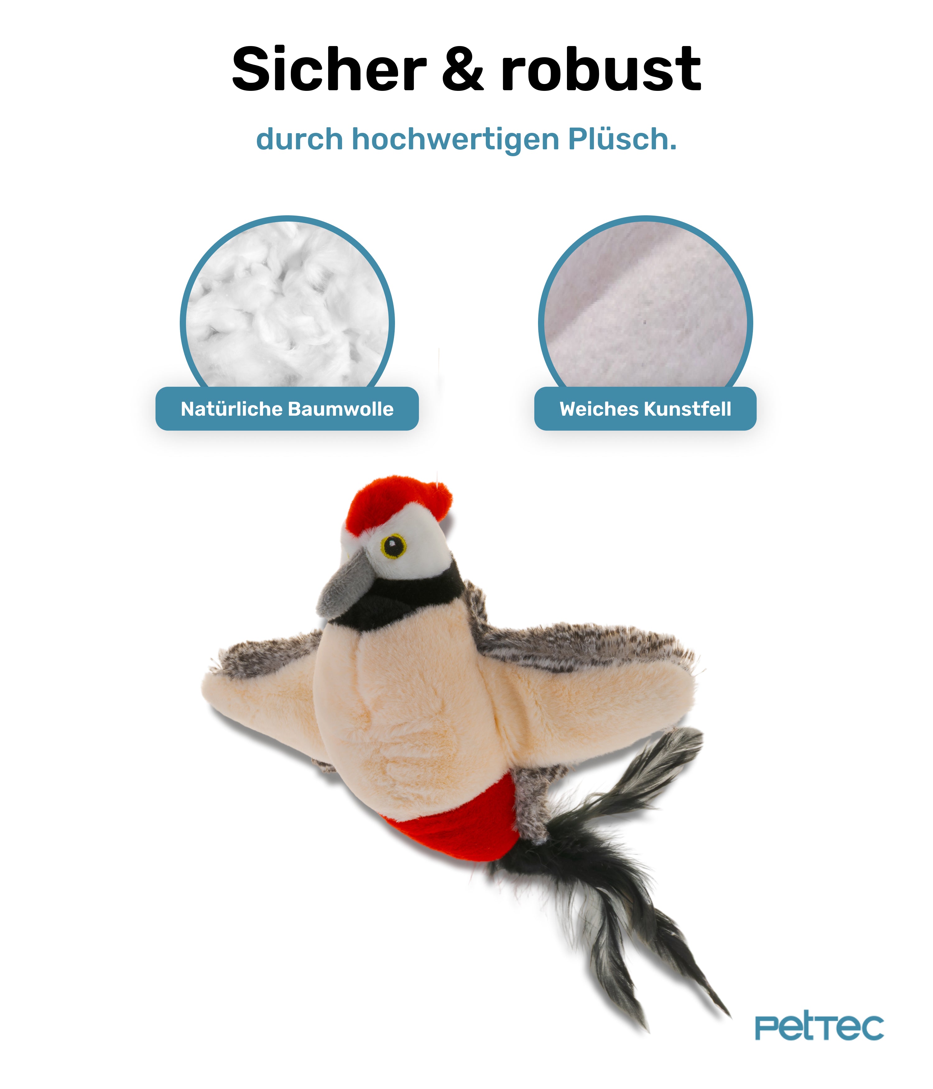 PetTec interaktives Plüschtier für Katzen - Specht