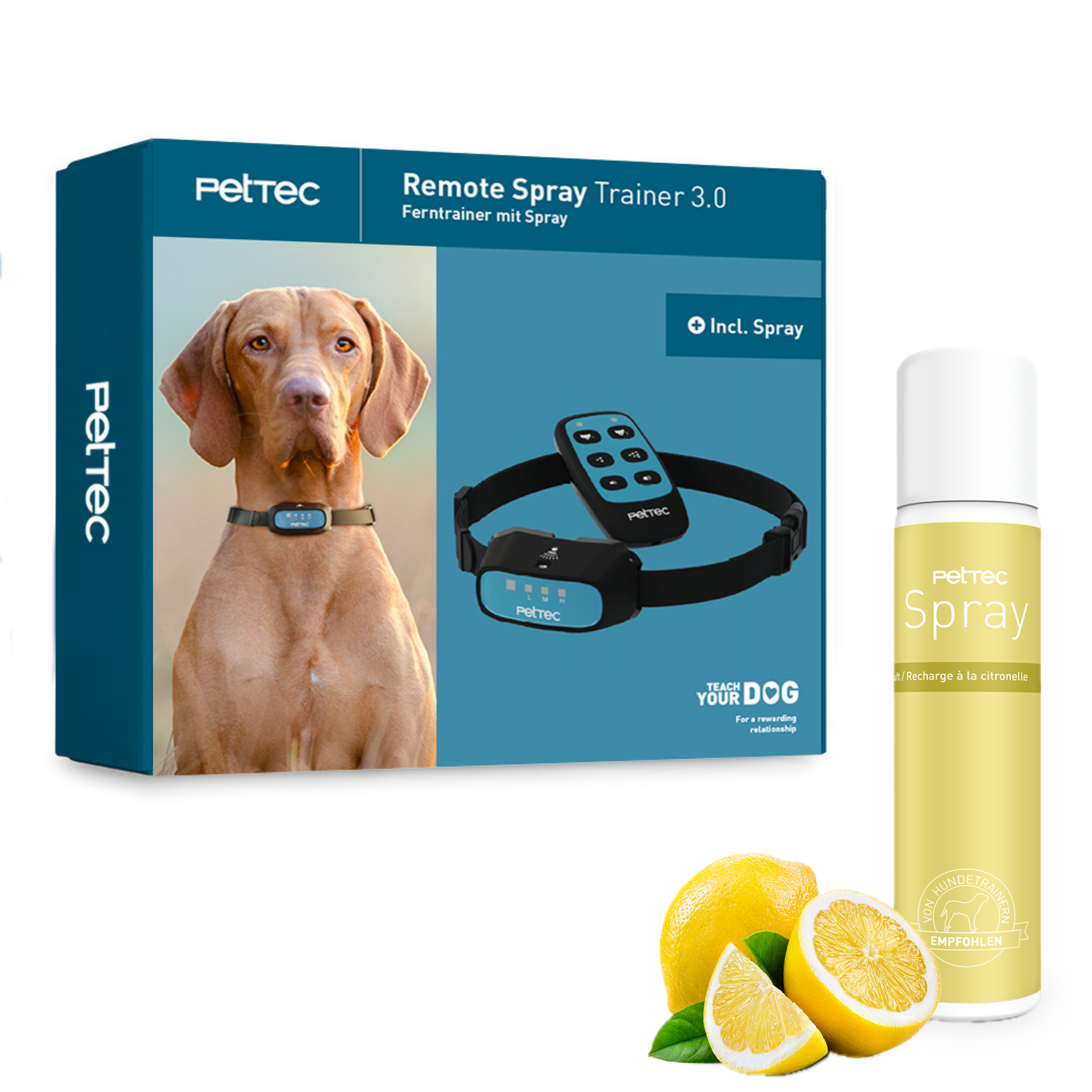 PetTec Remote Trainer mit Fernbedienung inkl. Citronella-Spray - B-Ware