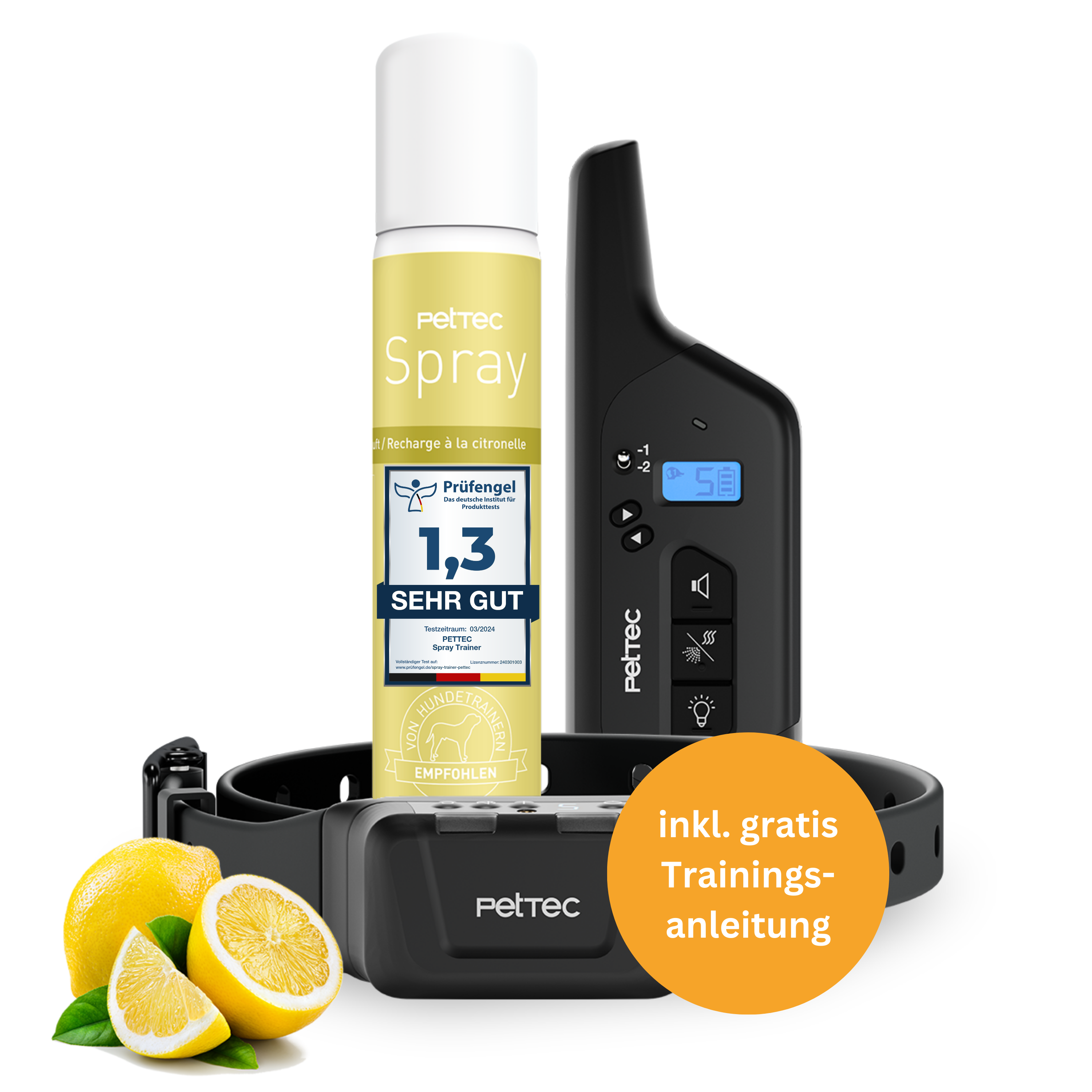 PetTec Spray & Ton Multi-Trainer mit Fernbedienung inkl. Citronella-Spray