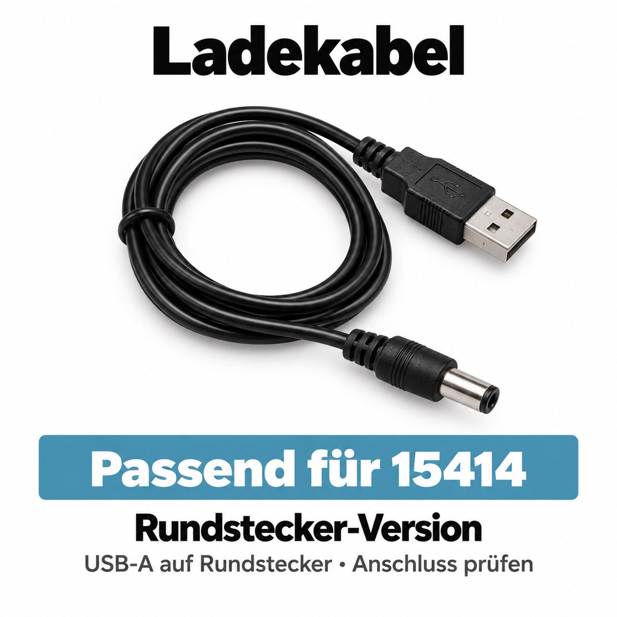 Ladekabel mit einem Rundstecker passend für PetTec 15414