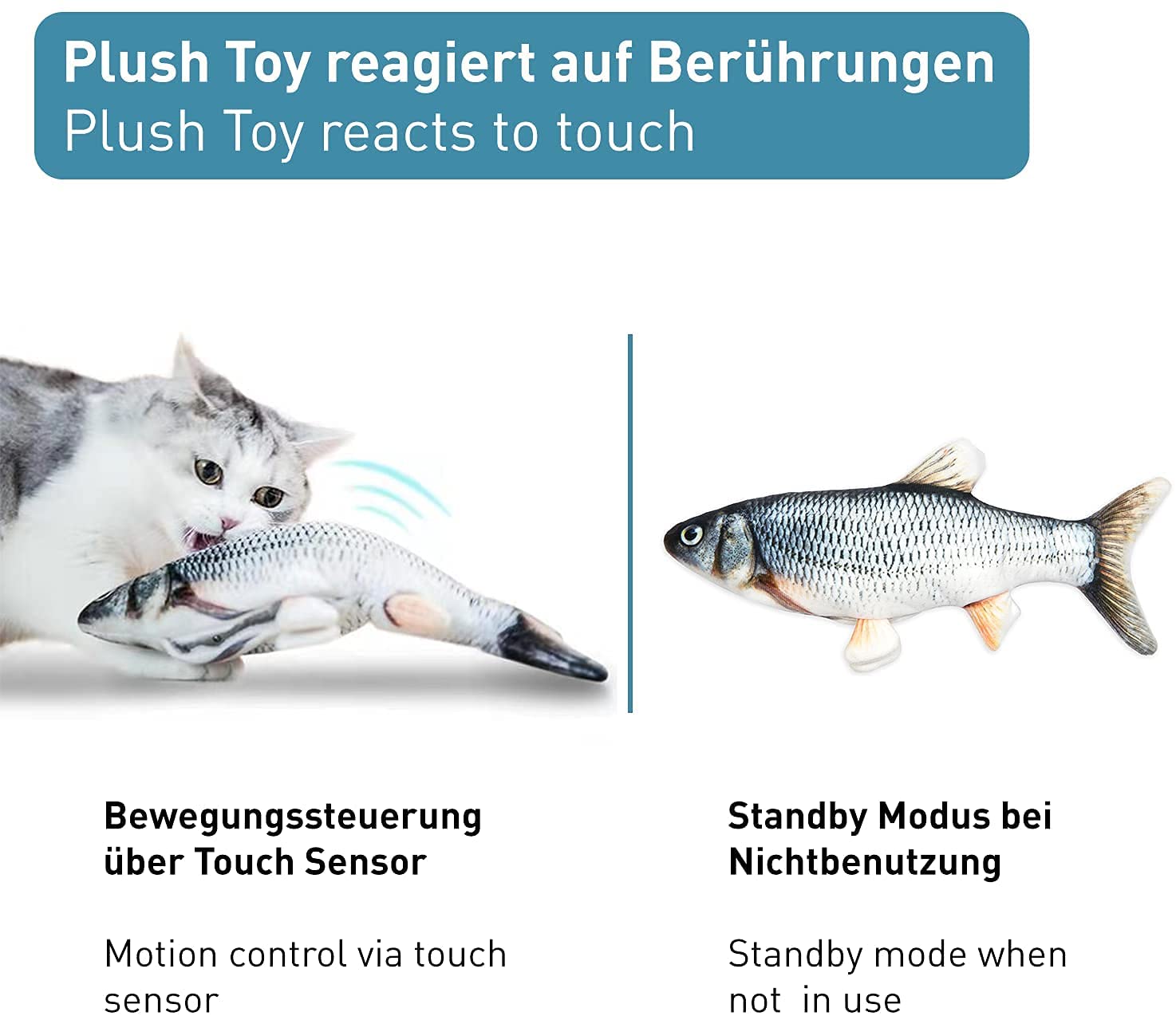 PetTec interaktives Plüschtier für Katzen - Forelle