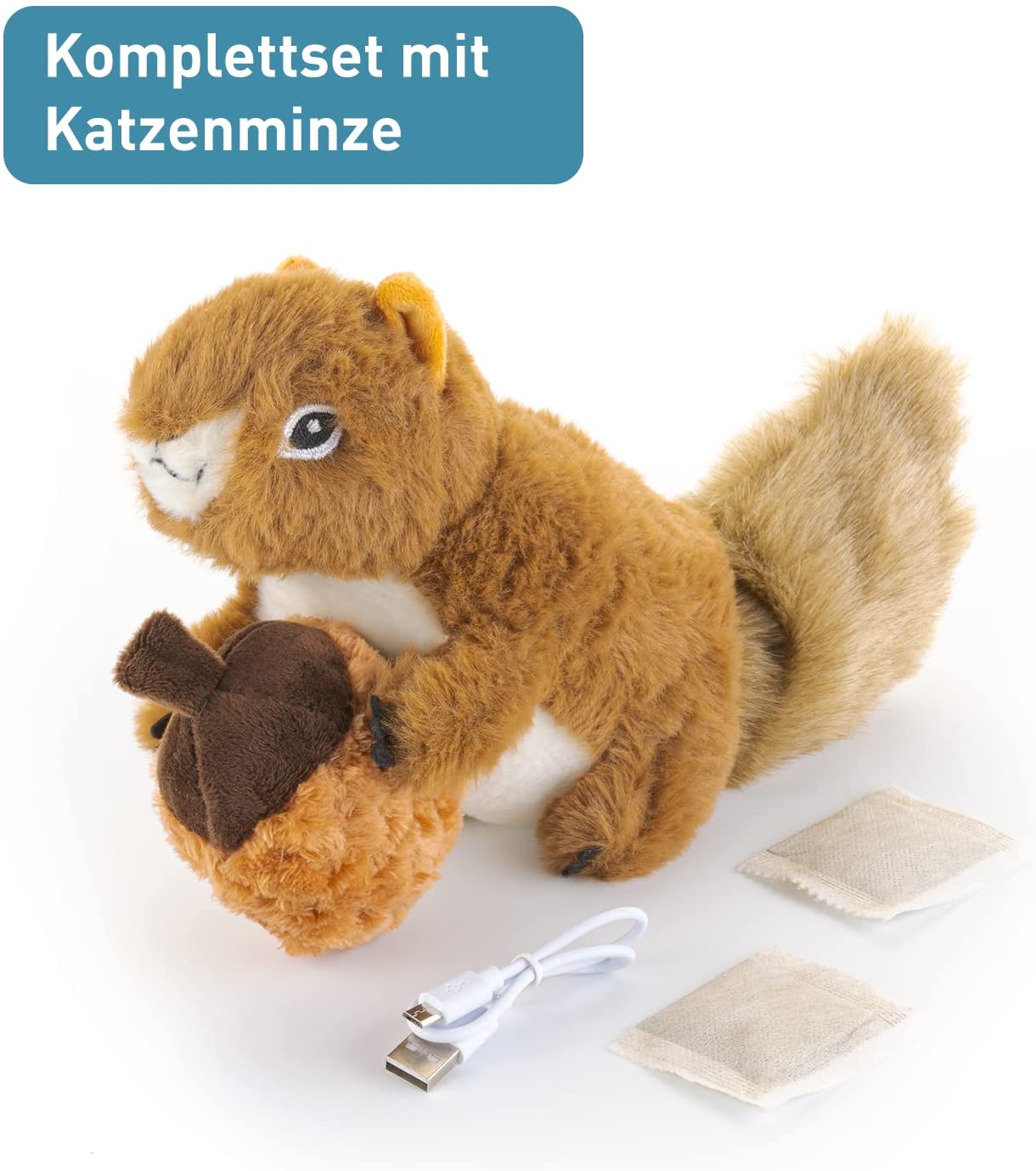 PetTec interaktives Plüschtier für Katzen - Eichhörnchen